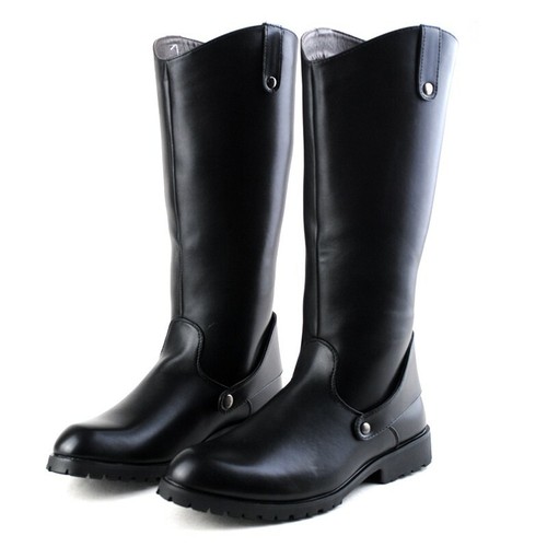 mens black knee high combat boots